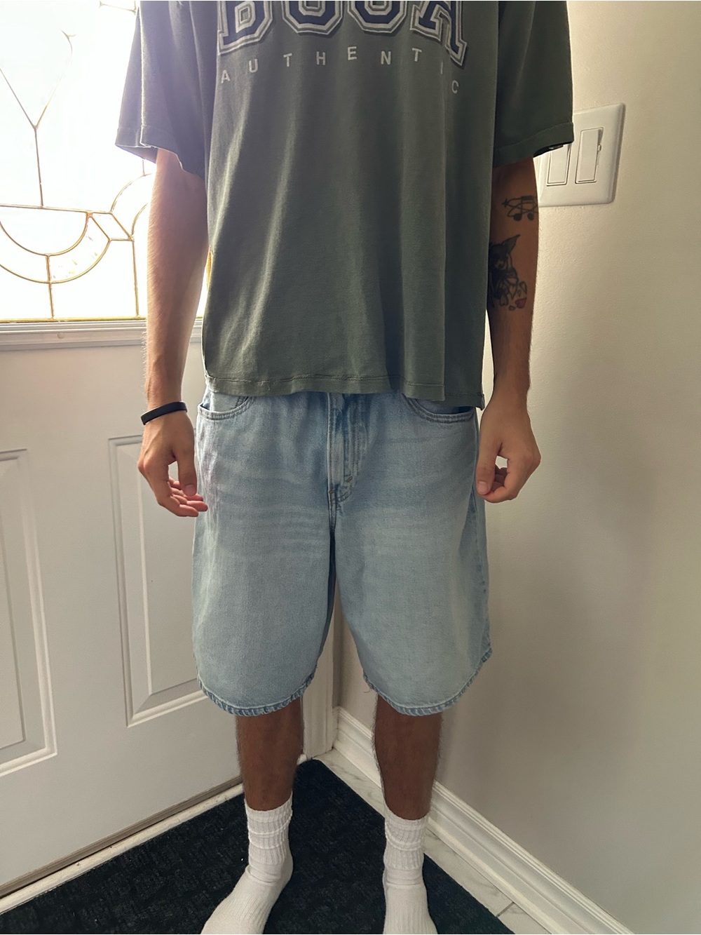 Levi's Baggy Light Wash Wide Leg Jean Shorts
